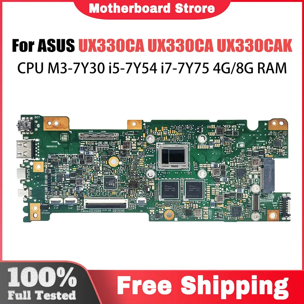 

Laptop Motherboard For ASUS ZenBook UX330C UX330CA UX330CAK Computer Mainboard M3-7Y30 I5-7Y54 I7-7Y75 4G 8G-RAM