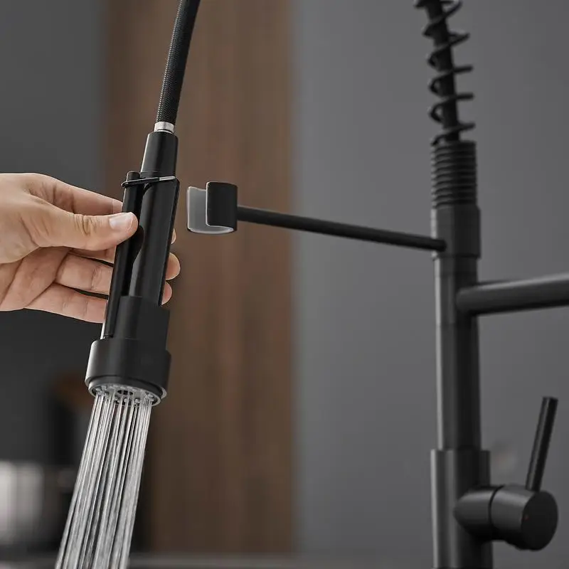 Keran Dapur Stainless Steel dengan Semprotan Tarik, Keran Wastafel Satu Tuas, Desain Modern untuk Penggunaan Rumah & Restoran