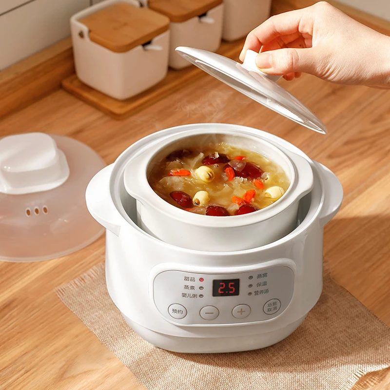 Electric Slow Cooker Stew Cup Food Steamer Multicooker Ceramic Pot Cubilose Stew Pregnant Tonic Baby Supplement Food Warmer 200W