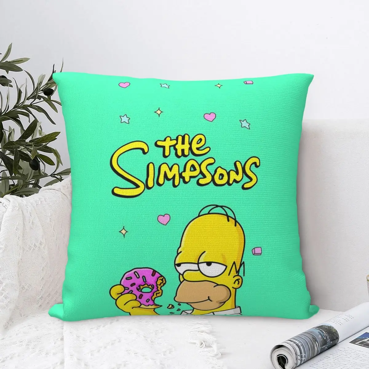 The Simpsons Cartoon Pillowcase Soft Polyester Cushion Cover Decorative Pillow Case Cover Home Zippered 18''