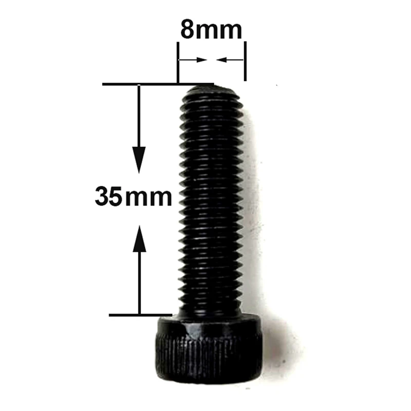 Paquete de 10 tornillos Allen de grado estándar, cabeza hexagonal, Color negro, DIN912, 12,9, M8 x 35mm