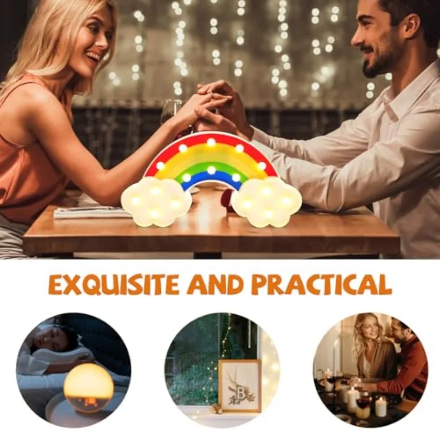 LED Rainbow Desk Light Bedside Lamp Decorative Night Light for Bedroom Table Use, Colorful Atmosphere Lighting for Home and Wed view 3