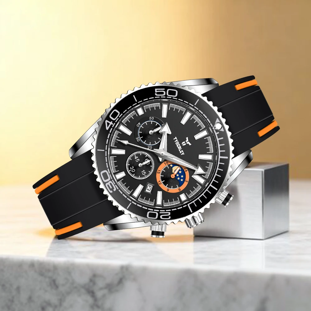 TYBERLEY 2025 جديد ساعة كوارتز رجالية موضة الاتجاه الرياضة نمط 30 متر مقاوم للماء تصميم مضيئة مؤشر وظيفة ساعة كوارتز #4
