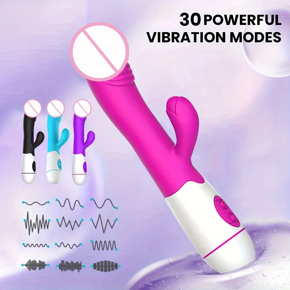 1 pc G-spot Vibrating Stimulator, 30 Vibration Patterns Dildo, Adult Sex Toys, Masturbation Sexy Toys (Without Battery)