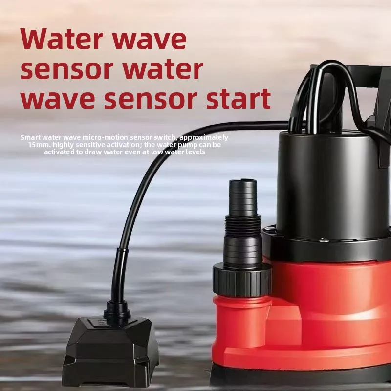 220V Household Submersible Pump Low Suction Automatic Water Pump for Basement Flood Drainage