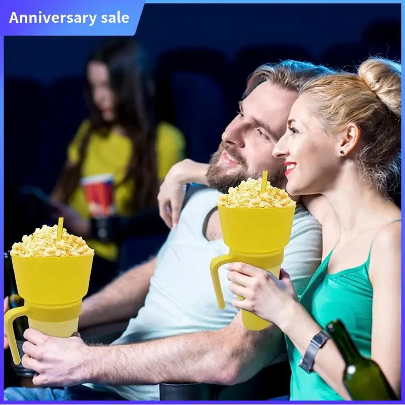 

ABPP-Stadium Tumbler With Snack Bowl, Snack Tumbler, Leakproof Snack Cup, Reusable Snack And Drink Cup For Adults Kids