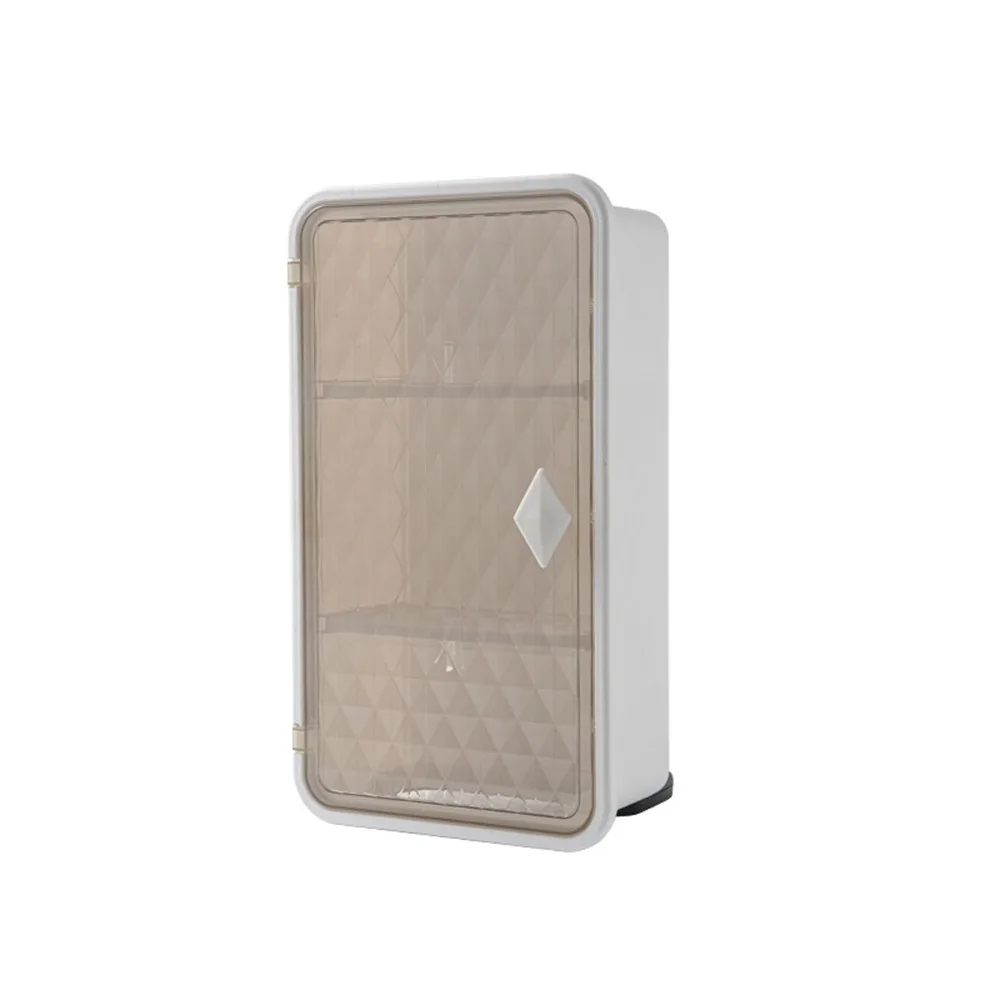 

Plastic Cosmetic Storage Box Large Capacity Waterproof Extractable Tissue Box Space Saving Dustproof Medicine Storage Box