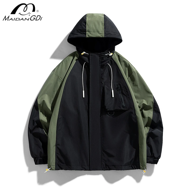 

MAIDANGDI Jacket Spring and Autumn Men Mountain Style Color Blocked Outdoor Sports Wind Resistant Leisure Mountaineering Robe