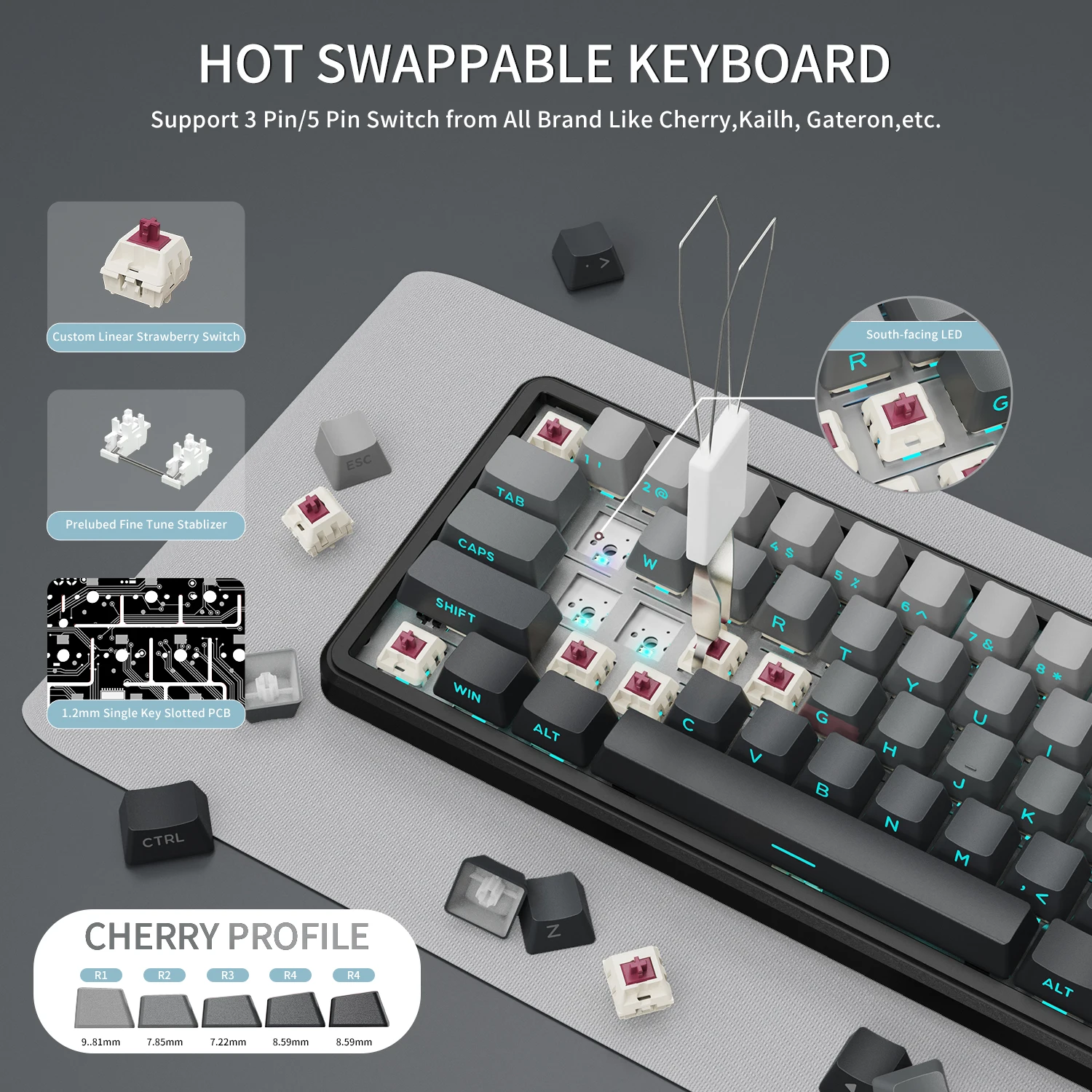 65% Tri-Mode Wireless Mechanical Keyboard 3