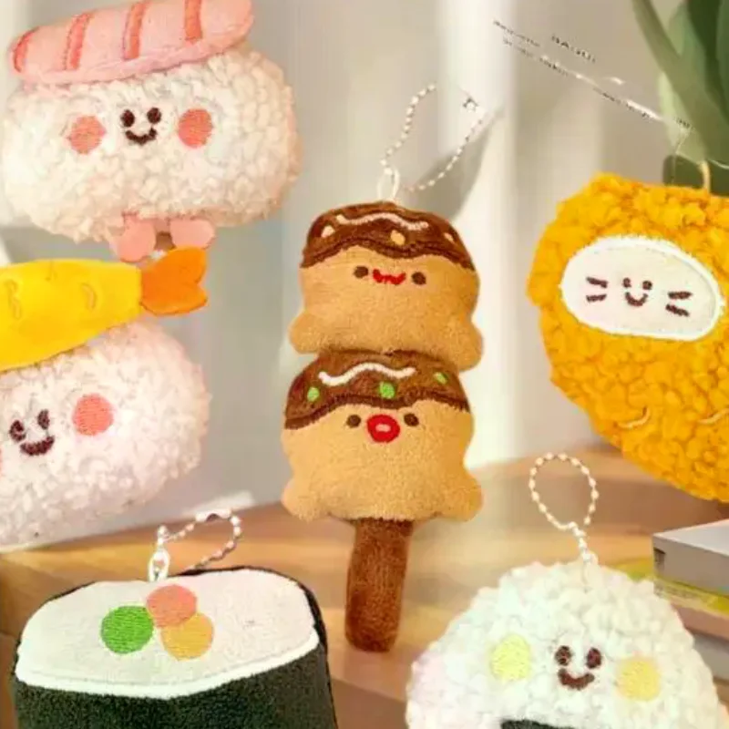 귀여운 음식 모양 열쇠고리 스시 장식 백팩 참 장식품 기발한 선물