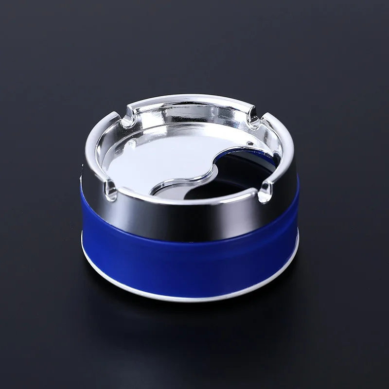 1pcs 9cm Car Mounted Sealed Rotary Ashtray With Lid Easy To Clean Simplicity Cigarette Ash Thickening U Card Slot Dust Windproof