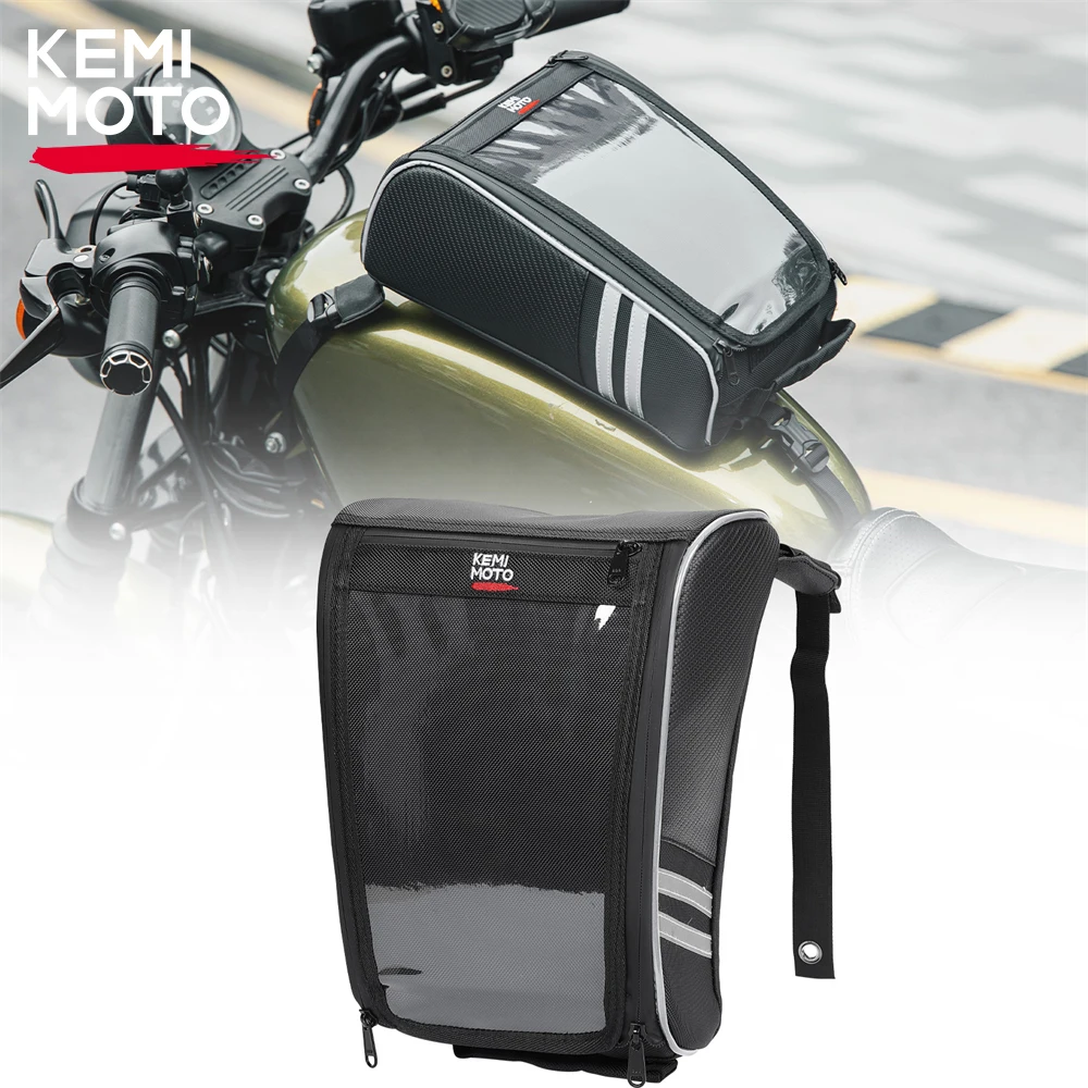 KEMiMOTO Motorcycle Tank Bags Waterproof Touchscreen Navigation Phone Bag For Sportster Softail Organize Bags with Rain Cover