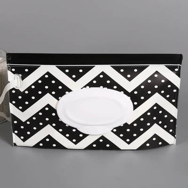 Baby Wet Wipe Tissue Box Flip Cover Snap-Strap Wipes Holder Case Reusable Refillable Wet Wipe Carrying Bag Stroller Accessories