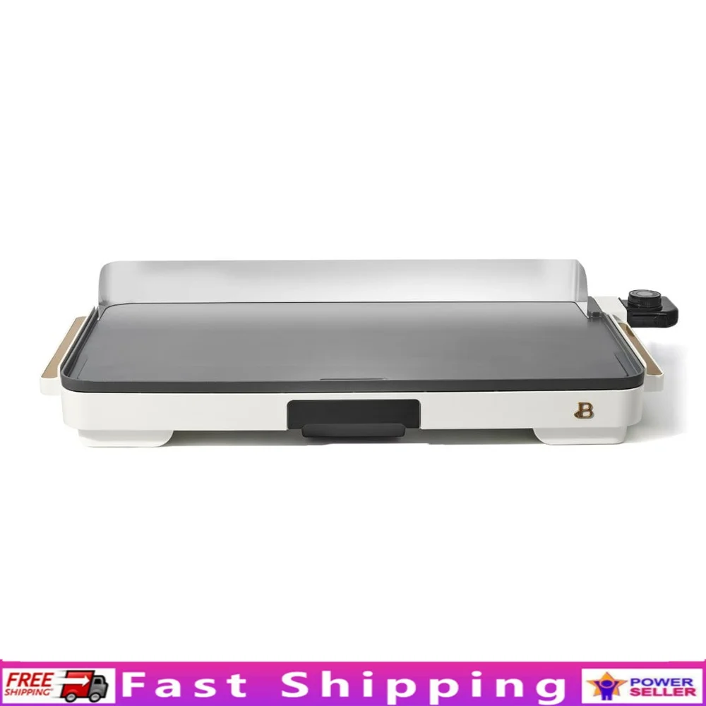 

XL Electric Griddle Non-Stick Cooking Surface 1500W Family Size with Removable Drip Tray Temperature Control Stainless Steel
