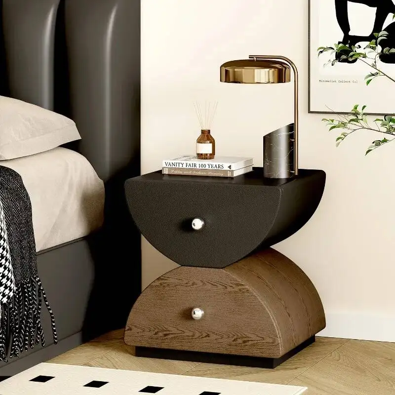 Creative Table Bedside Modern Arched Design Nightstand with Contrast Color High - End for Bedroom Storage & Decor