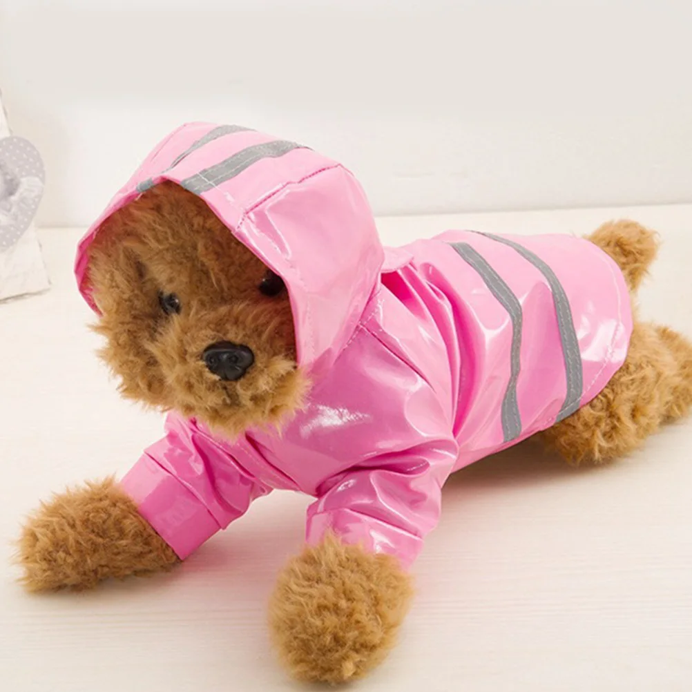 

Pet Raincoat Dog Waterproof Hooded Windproof Reflective Stripes Slicker Suit for Small Dogs Lightweight Fashionable Rain