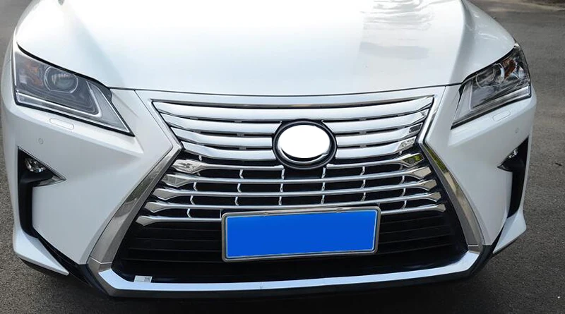 For Lexus RX(AL20) RX200 300 350 450 2016-2019 ABS Chrome Front Center Mesh Grille Grill Cover Radiator Strip Trim 2017 2018