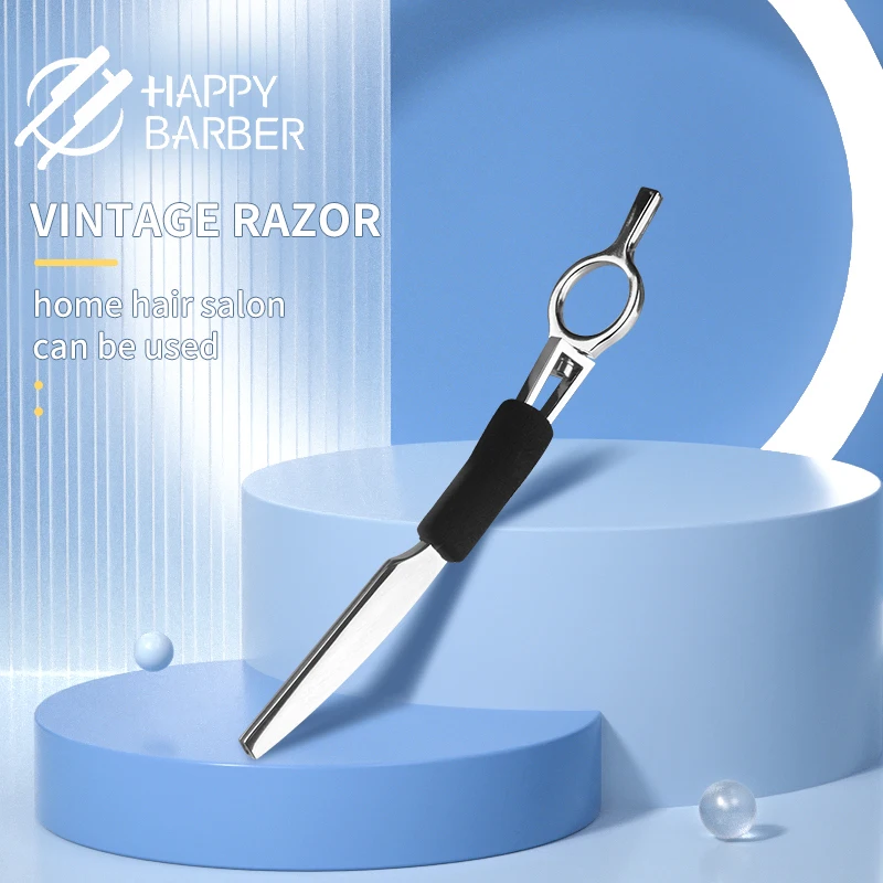 Happy Barber-Rasoir amincissant en alliage de zinc, outils de coiffure, salon de coiffure, couteau de coupe de cheveux, rasoirs de sécurité plus fins