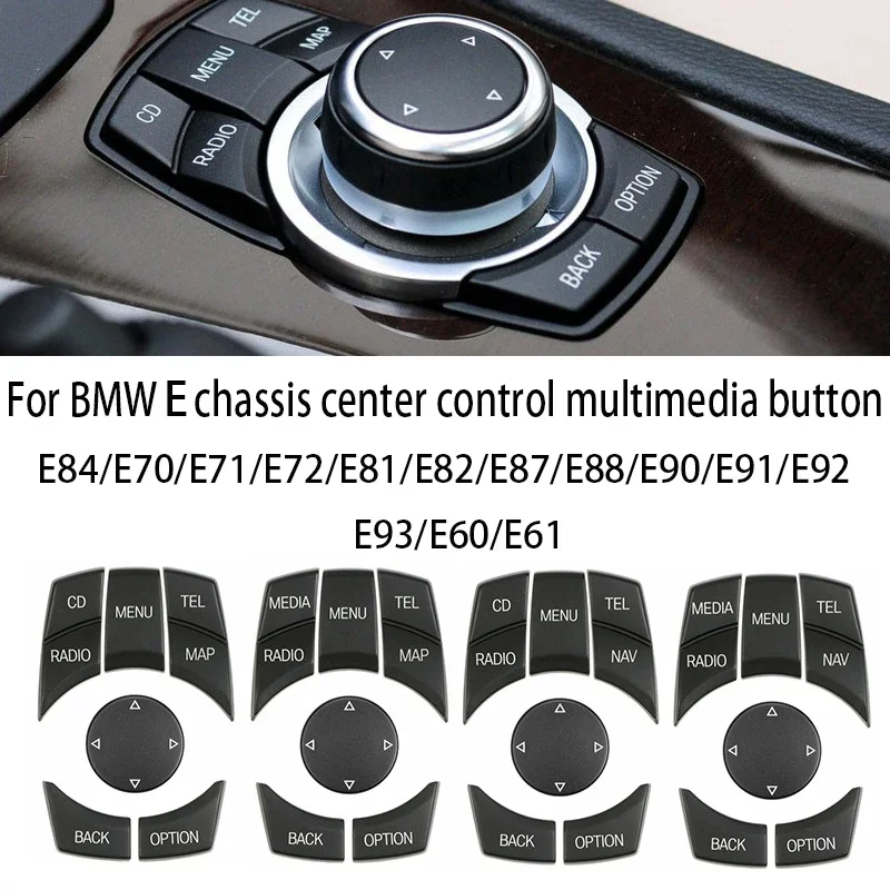 

For BMW E chassis 1 3 5 Series X1 X5 X6 E90 E70 E60 E71 Car Interior Console iDrive Multimedia Control Button Replacement Cover