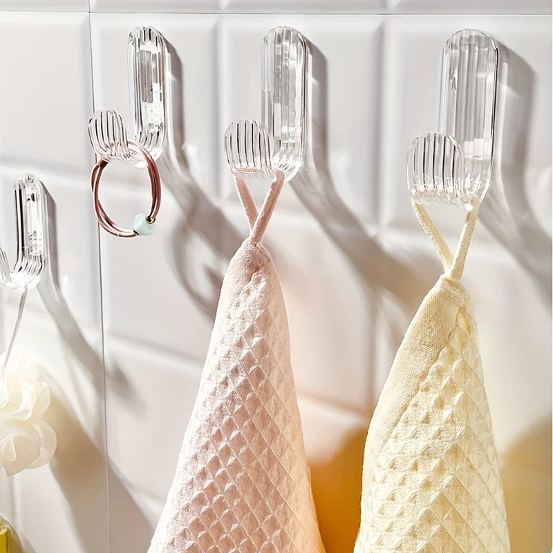 Brushed Fashion Wall Mount Hooks: Easy to Install, Non-Perforated and Transparent Adhesive!