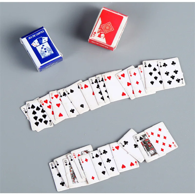 Mini Playing Poker Fun Cards Student Stress Relieving Board Games Small Toys Casual Fingertip Playing Poker Easy To Carry