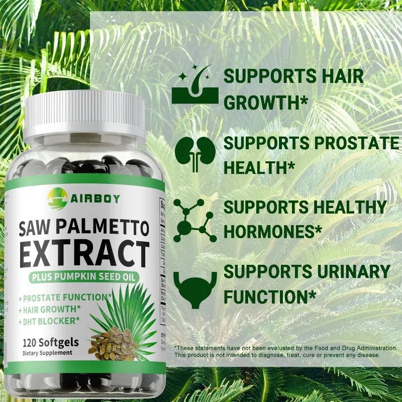 Saw Palmetto Capsules - Supports Prostate Health, Relieves Urination Problems, Promotes Hair Growth, and Improves Sleep Quality - Image 4