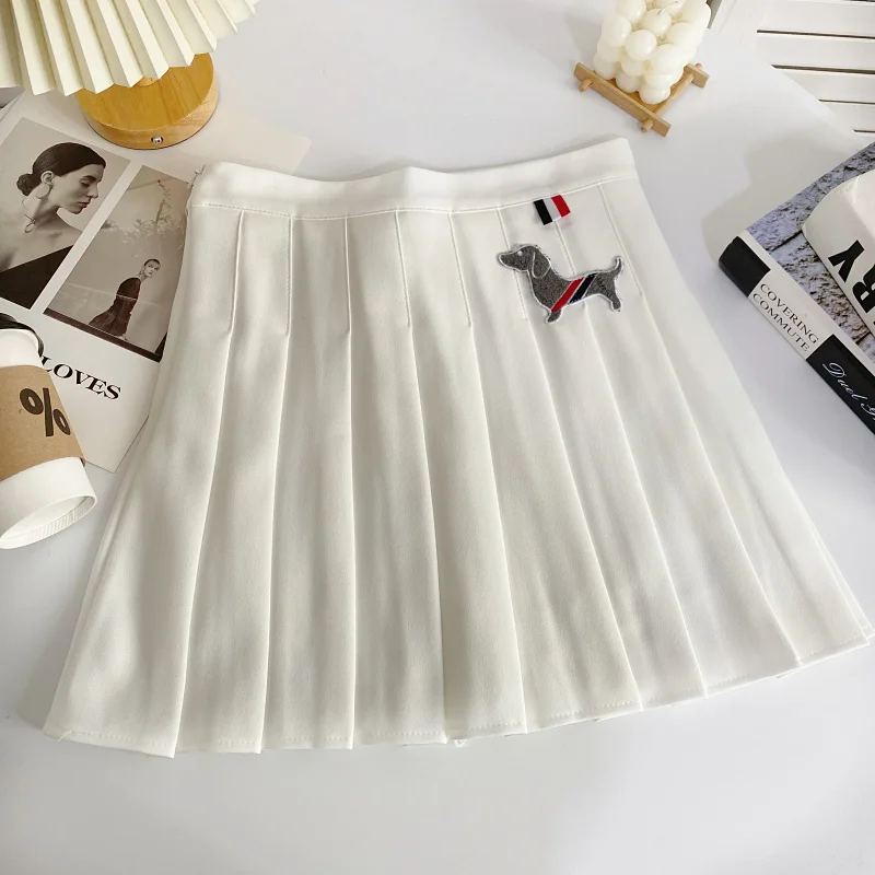 

Casual High Waist ort A-Line Skirt with Embroidered Dog Pattern Women's Premium Sle f Body Skirt for Summer 2024