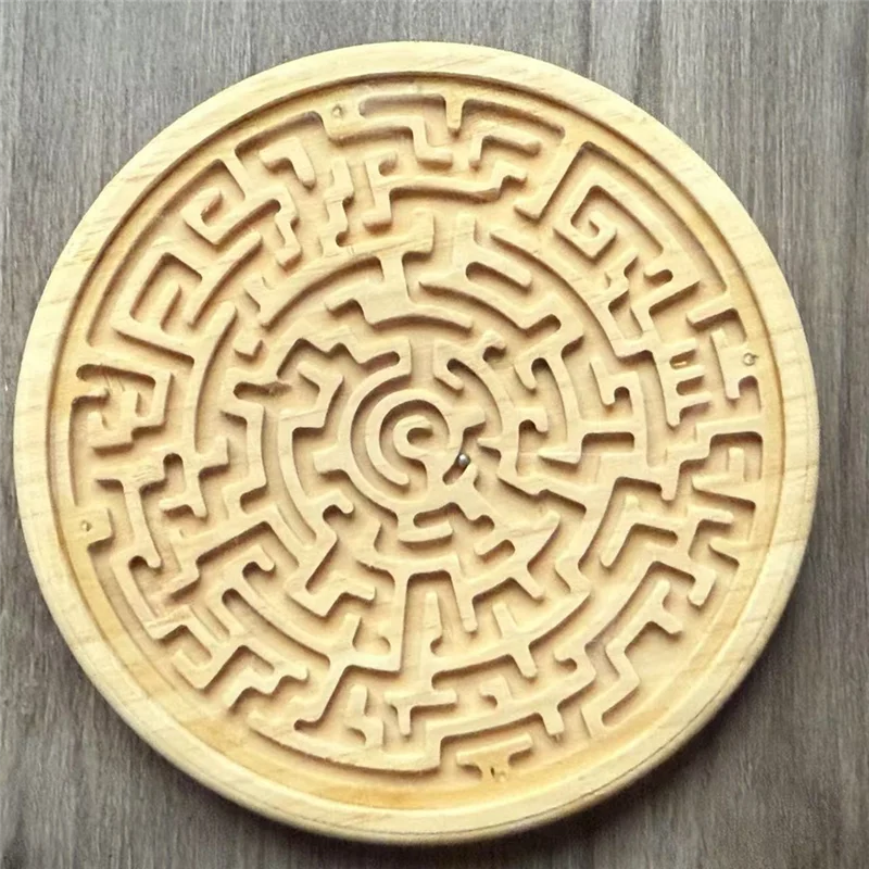 ODIES - Drewniana Gra Planszowa Labirynt Okrągła Drewniana Tablica Labirynt Puzzle Logiczne Gry Dla Maluchów Dorosłych