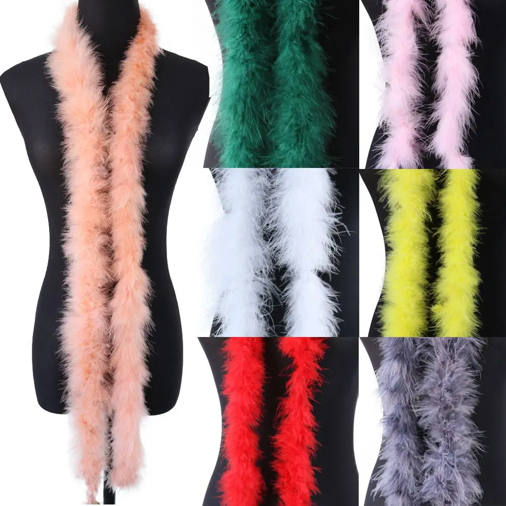 

2M Feather Boa Strip For Christmas Tree Fluffy Feather On Ribbon Craft Costume Fancy Dress Wedding Party Decoration Apparel