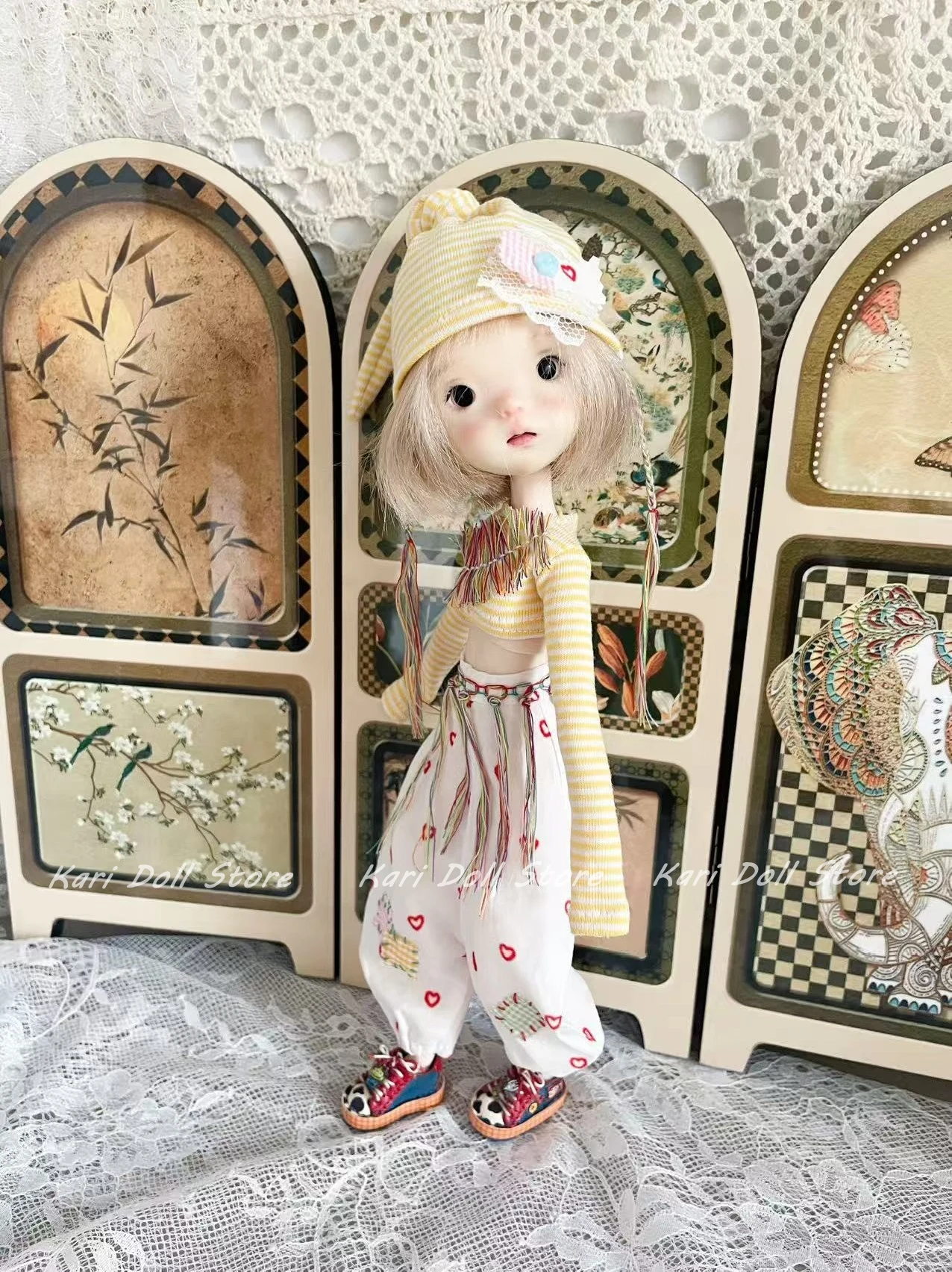 Kari Doll Clothes and skirts Short top long sleeve wide leg pants casual outfit for Landazz Landoudou Doll