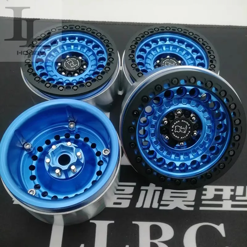 ล้อโลหะ Rhino Wheel ขนาด 2.2 นิ้ว สำหรับรถจำลองปีนเขาขนาด 1/10 พร้อมล็อคยาง ใช้ได้กับ SCX10 TRX-4 ควบคุมง่าย