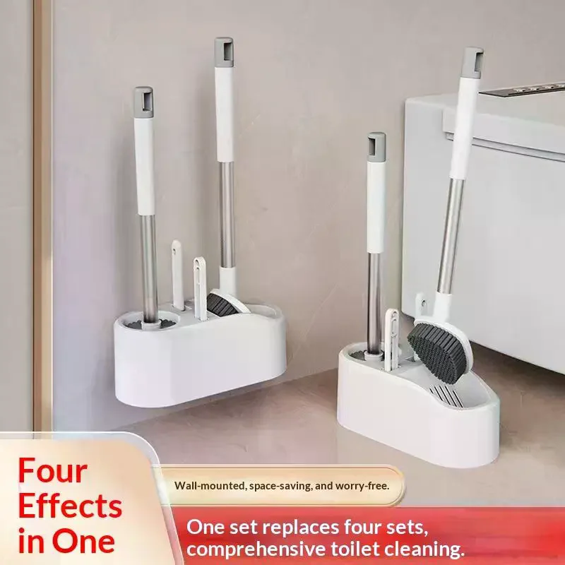 

4 In 1 Toilet Brush Multifunction Brush For Bathroom Cleaning 360° No Dead Angle Cleaning Set