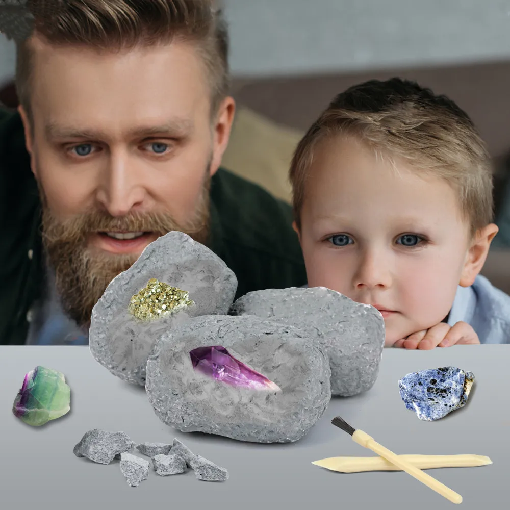 Gems Discovery Kit Diamond Gems Excavation Kits Mining Gemology Educational for Kids Gem Digging Play Set Children Toys