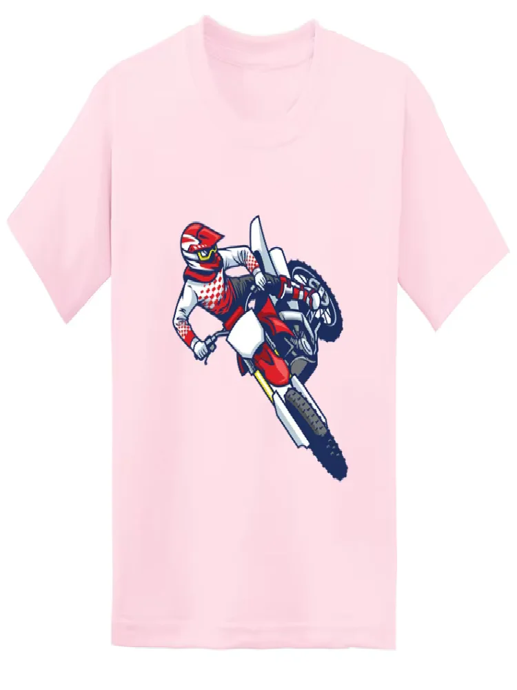 Cute  Summer  Motocross Rider Print Cool Kids T Shirt  Fashion Casual Children  Clothes Baby Girls Short Sleeve T-Shirts