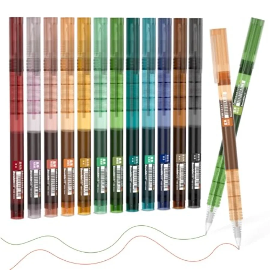

Liquid Ink Rollerball Pens, Vintage Quick Drying 0.5mm Extra Fine Point Long Lasting for Writing Journaling Taking Notes Doodli