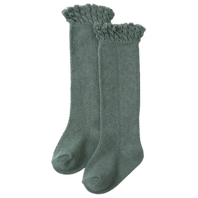 Chaussettes hautes en coton pour nouveau-né, chaussettes non aldes pour tout-petits, accessoires pour bébé, vêtements pour fille, mignon, long