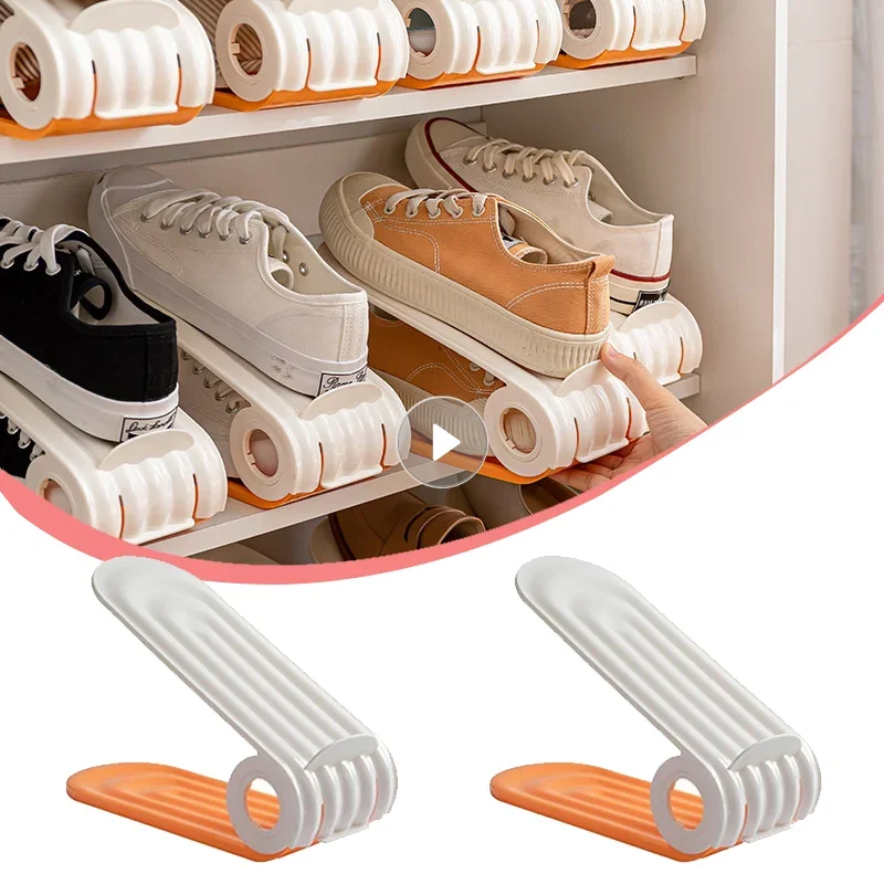 

Adjustable Shoe Slots Organizer Modern Double Rack Storage Space Saver Shoes Footwear Storage Stand Shoes Warderobe Bedroom