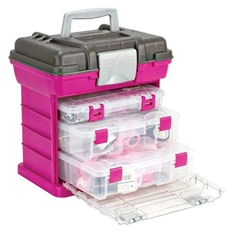 

1363-85 Grab N' Go Rack System with Two No.2-3630 Deep Pro-Latch Organizers and One No.2-3650 Organizer Magenta/Sparkle Gray Me