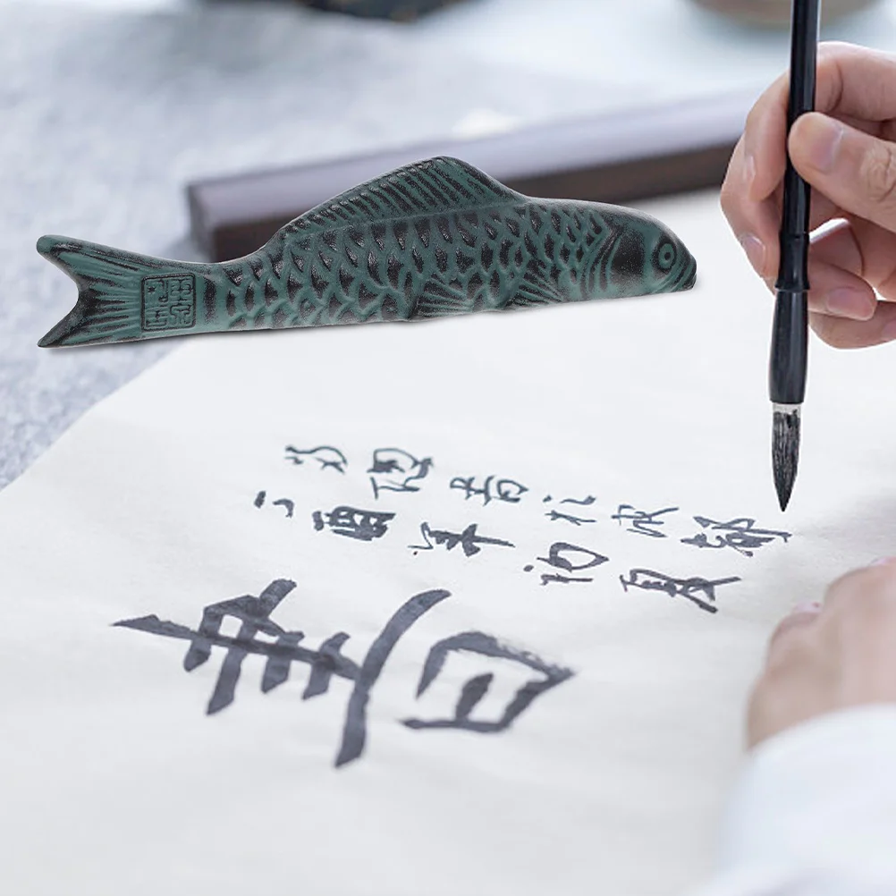 

Chinese Calligraphy Paperweight Cast Iron Sturdy Long Smooth For Flattening Paper Office Desk Use Sumi Drawing