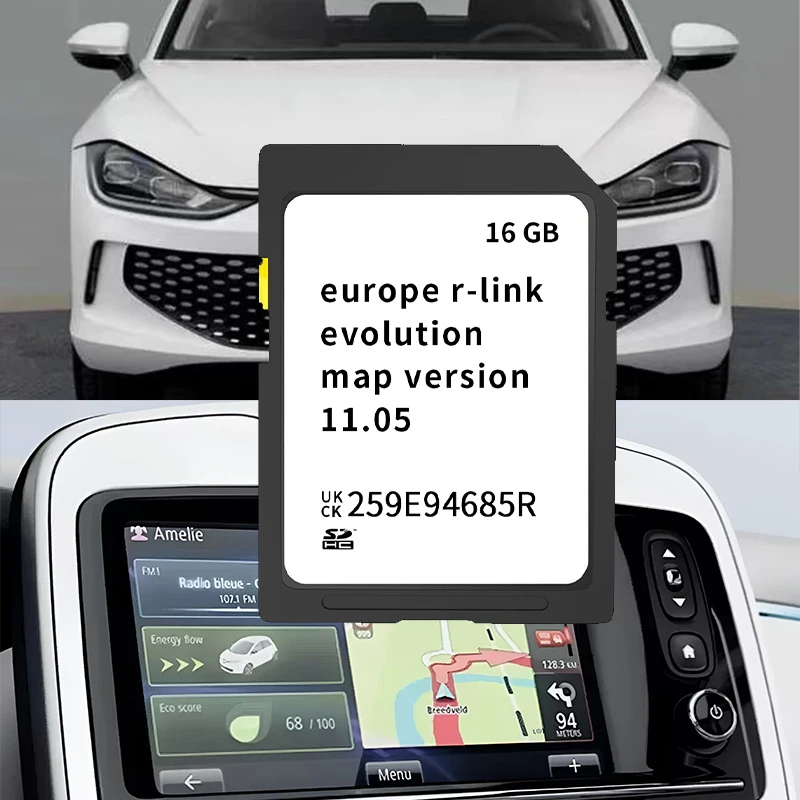Die neueste Satellitennavigation SD-Karte R-Link 11.05 GPS-Karte Renault Auto SD-Karte Europa-Version