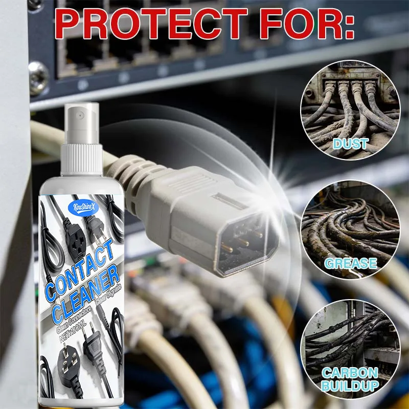 Electrical Contact Cleaner Spray, Quick Clean Safe Live Use for Cars, Dust Carbon Build-up Removal,No Residue,Long Protect,100ml