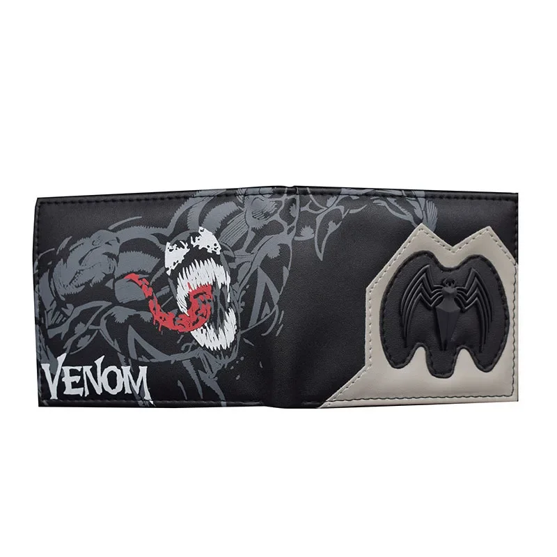 New Foldable Wallet Marvel Avengers Anime Figures Venom Cartoon Pu Wallet Men's Animation Cosplay Coin Purse Birthday Gifts