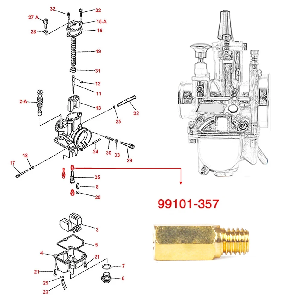 M5 Main Jets Carb Parts 99101-357 For Keihin OKO/KOSO/PWK/BD/CRS/ FCR/FCR-MAX/PD/PE/ PJ/PWM,KE 10pcs/Set Motorcycle Carburetor