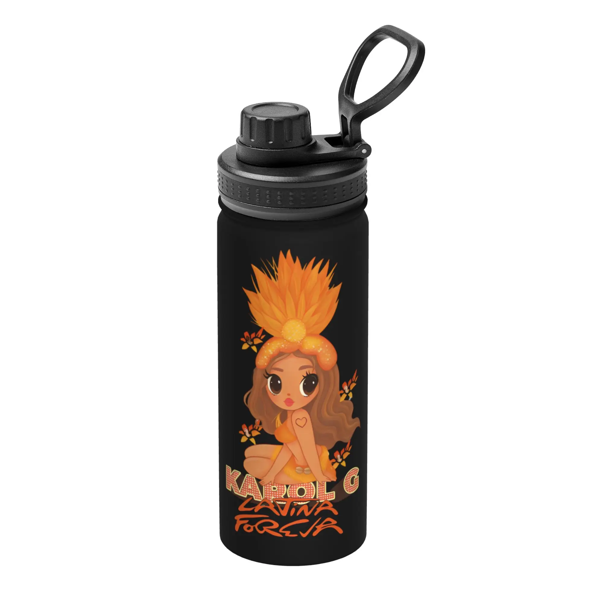Singer Karols G 18OZ Sports Insulated Kettle  Coffee Cups Stainless Steel Travel Outdoor Mug Water Bottle