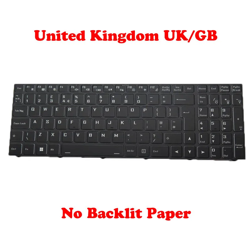 Laptop No Backlit / Backlit PC50 Keyboard For CLEVO CVM18H96GB9430B  6-80-PC510-190-1 United Kingdom Turkey TR Black Frame Neww