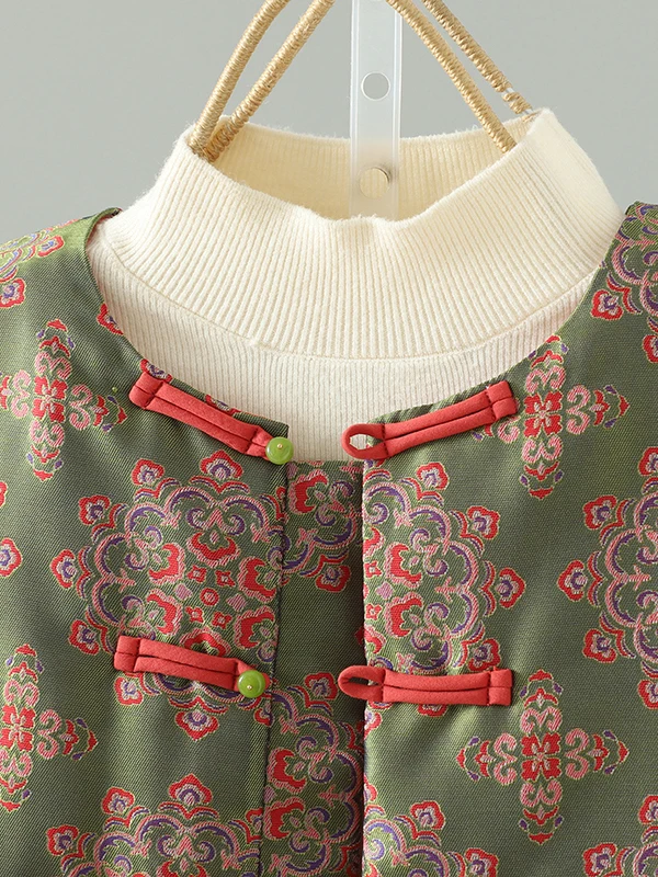 Authentische bestickte Weste 2025, neue Winter-warme Baumwolle gefüllt, traditionelle chinesische Sle-Damen-Jaset-Baumwolle aus Thiened-Seide...