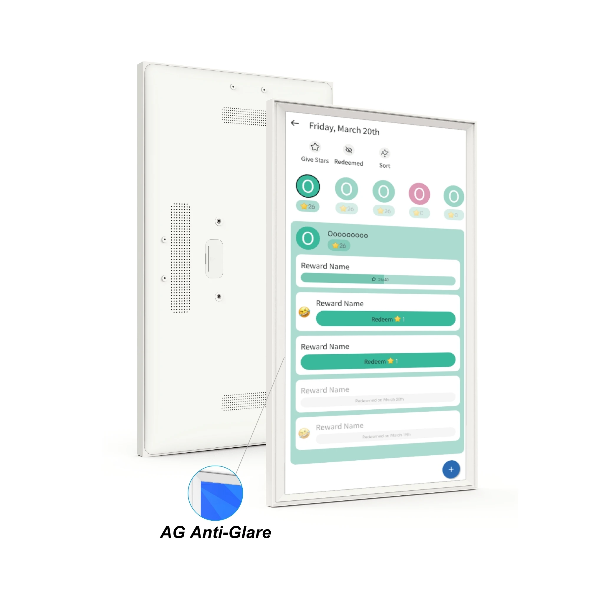 

21.5 Android 14 AG Anti-Glare Smart Digital Home Calendar Display Touch Screen Event Management Clock Photo Frame