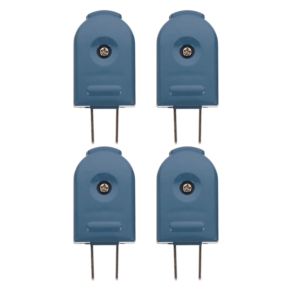 

4pcs 2 Prong Replacement Industrial Power Plug 10A 125V Rotatable Angle Extension Cord Plug For Us Standard Grounding Home