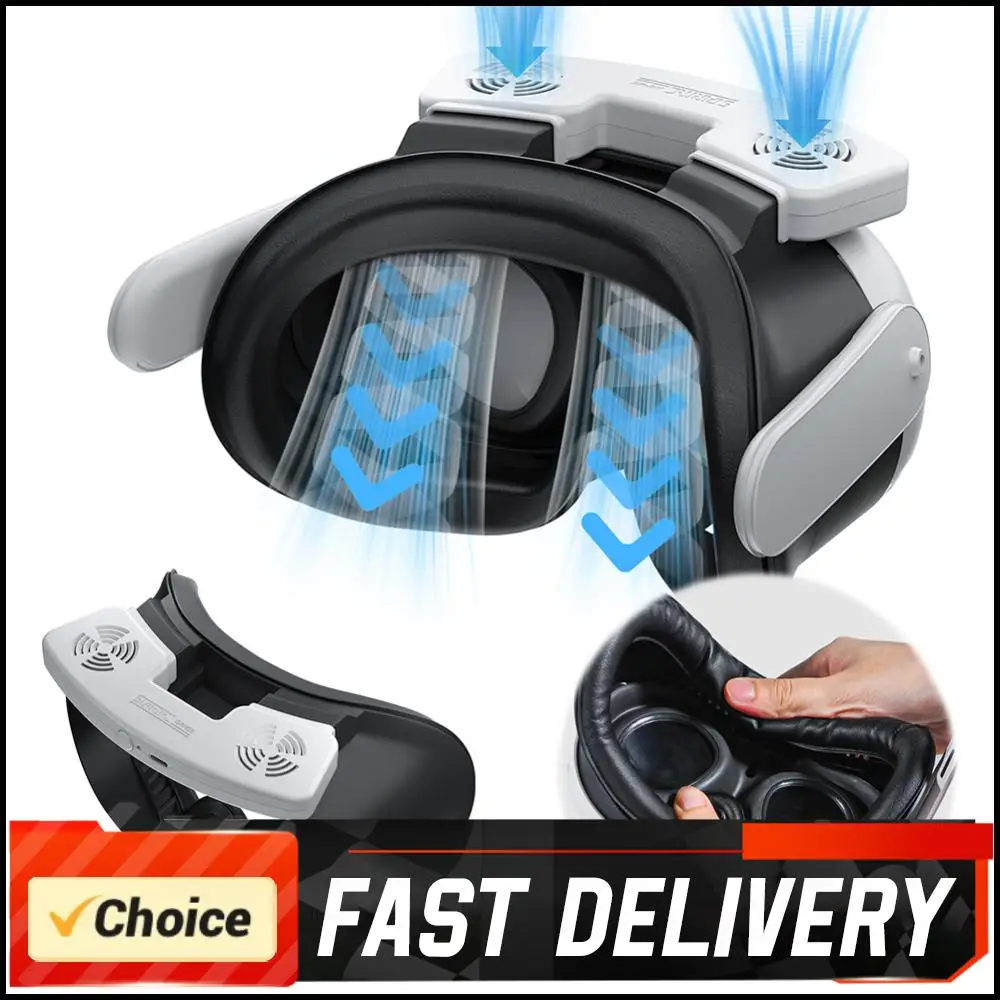 VR مروحة التبريد دوران الهواء تنفس مروحة التبريد غطاء الوجه 3 سرعات مع وسادة الوجه PU لسماعة ميتا كويست 3 VR #2