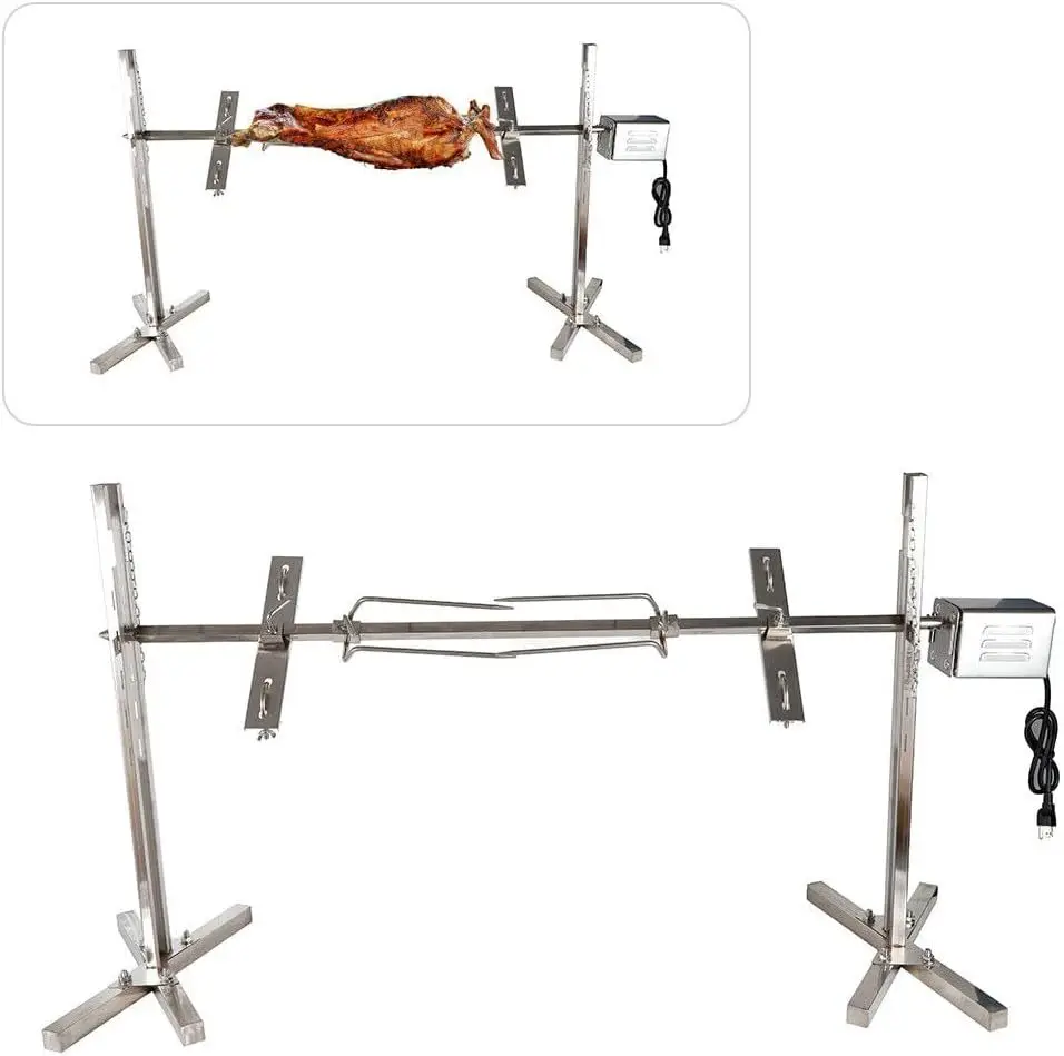 

Outdoor Electric Rotisserie Grill Kit Electric BBQ Rotisserie Grill Kit Roaster Stand for Roasting Pig Lamb Max Load 30kg